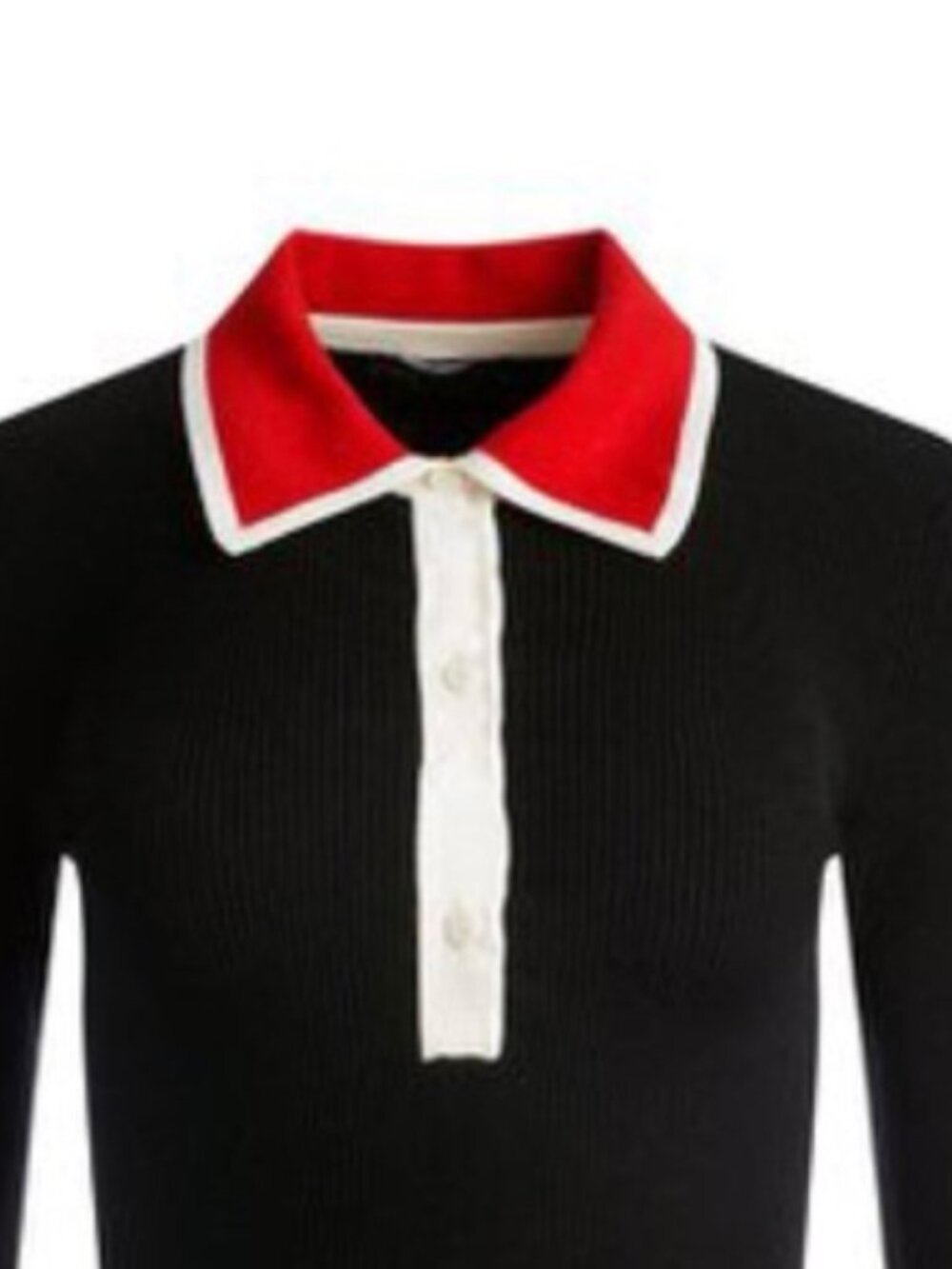 Alice + Olivia Wool Sweater with rich color: Black/Red